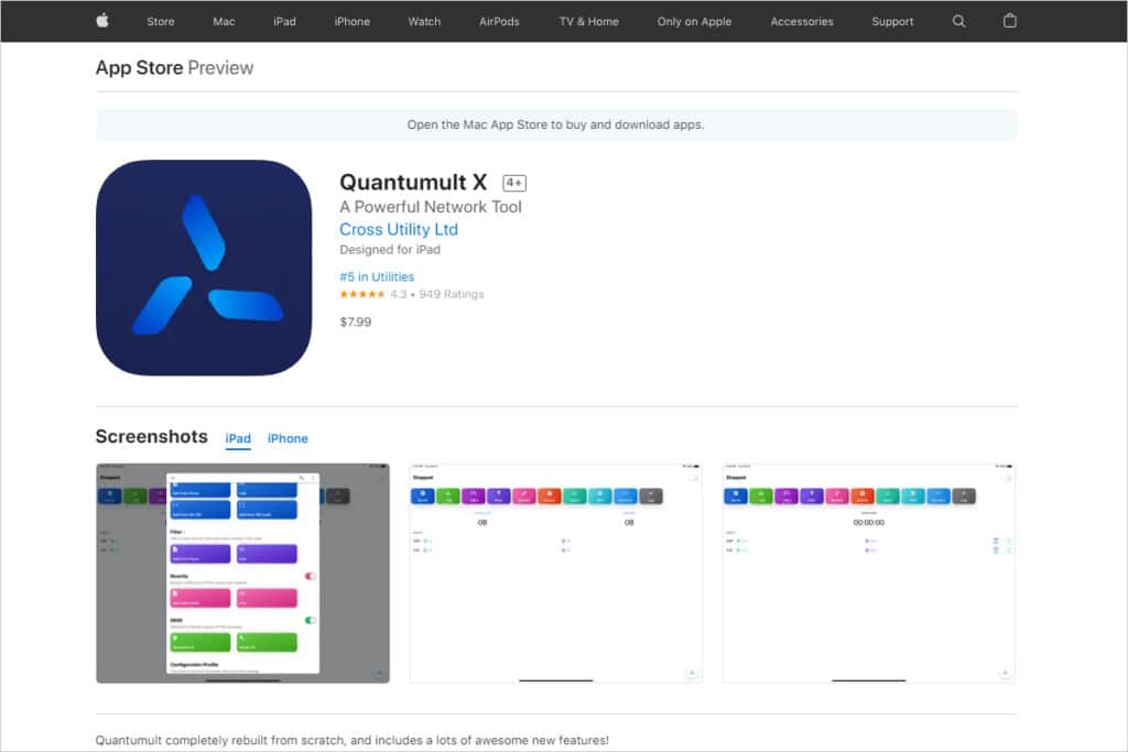 Quantumult X App Store 界面